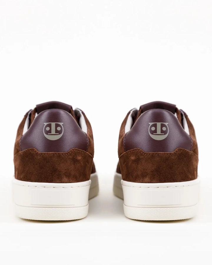 SNEAKERS PAOLO TOMAIA IN CROSTA COLORE CACAO CON RIPORTI IN PELLE