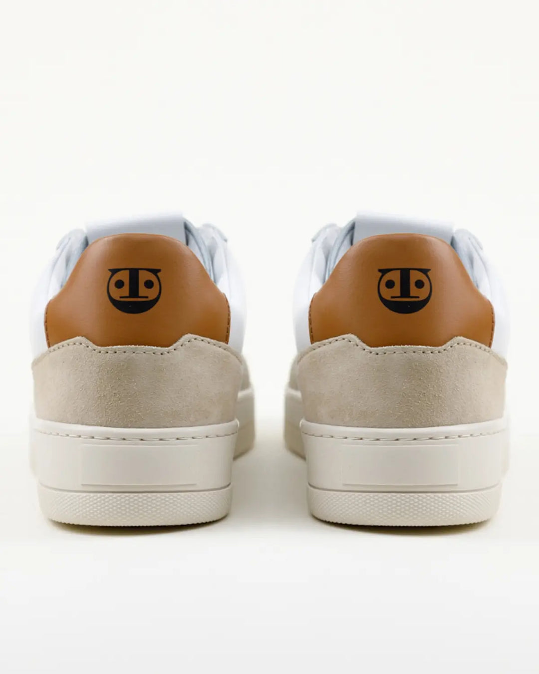 SNEAKERS PAOLO TOMAIA BIANCA, INSERTI CROSTA E PELLE COLOR COGNAC
