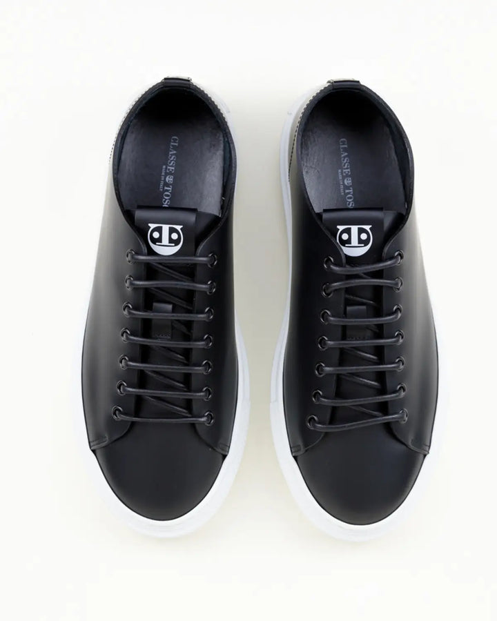 SNEAKERS OMERO ELEGANTE IN PELLE NERA