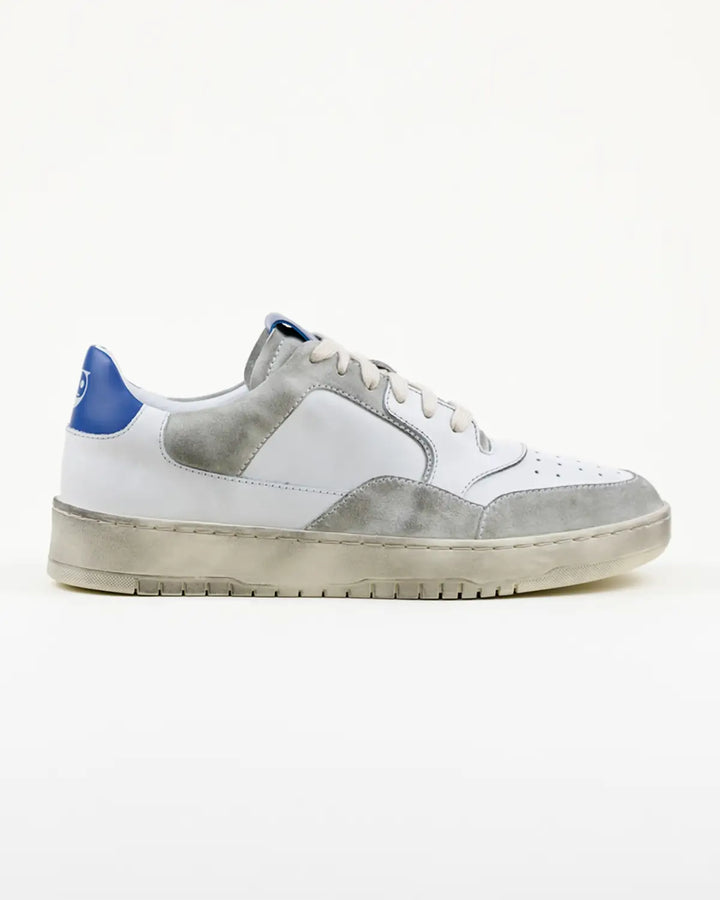 SNEAKERS NICO TOMAIA BIANCA, CROSTA VINTAGE ED INSERTO BLU