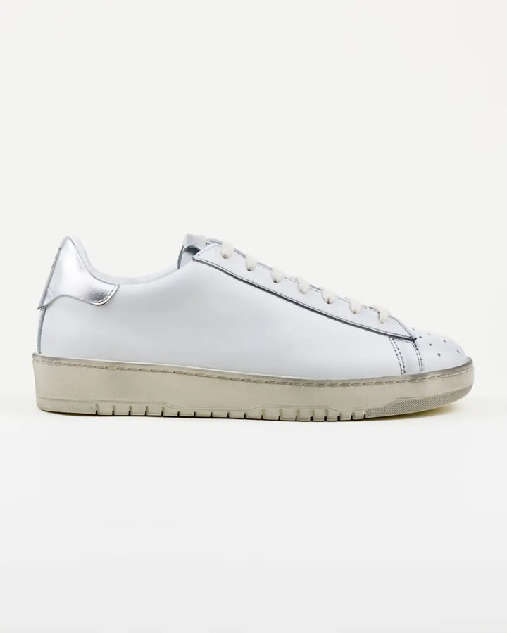 SNEAKERS DINO TOMAIA BIANCA VINTAGE INSERTI ARGENTO
