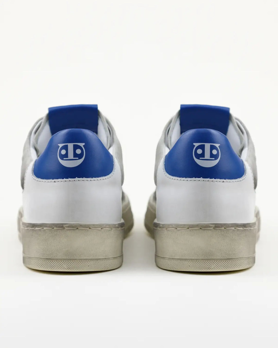 SNEAKERS NICO TOMAIA BIANCA, CROSTA VINTAGE ED INSERTO BLU