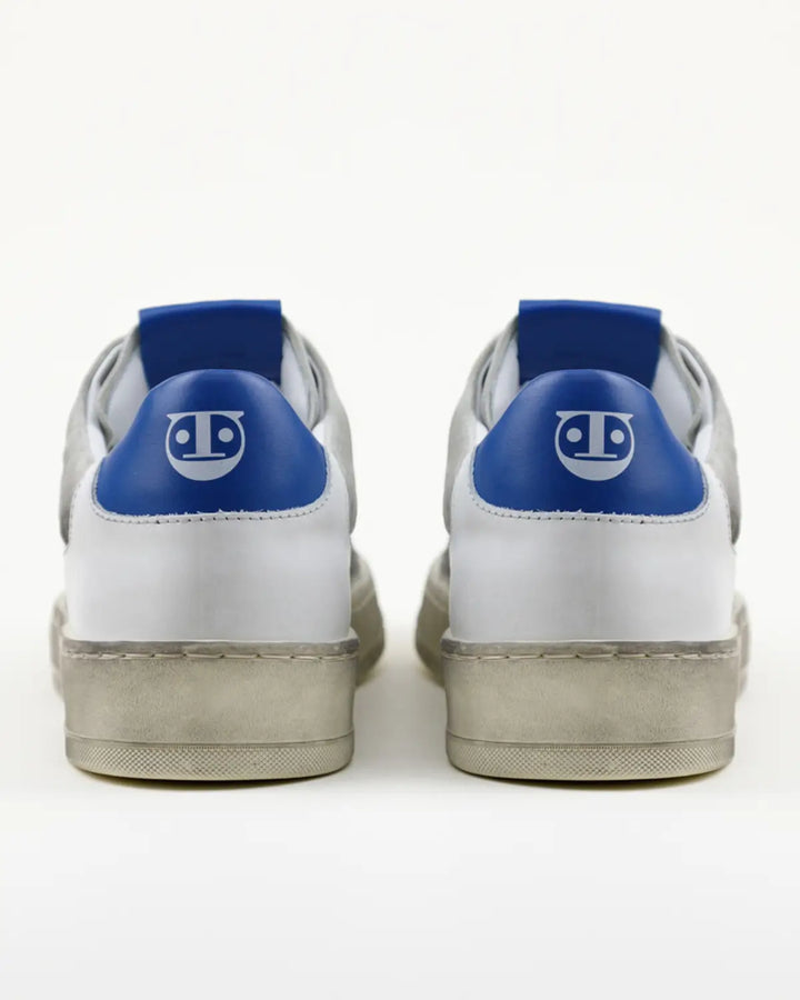 SNEAKERS NICO TOMAIA BIANCA, CROSTA VINTAGE ED INSERTO BLU