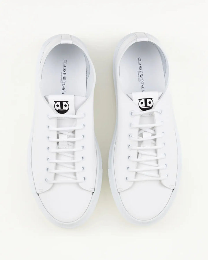 SNEAKERS OMERO ELEGANTE IN PELLE BIANCA