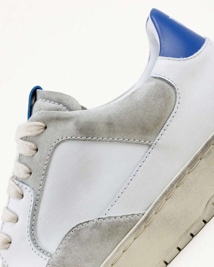 SNEAKERS NICO TOMAIA BIANCA, CROSTA VINTAGE ED INSERTO BLU