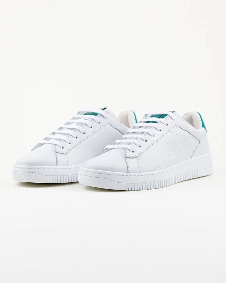 SNEAKERS MARIO TOMAIA BIANCA CON INSERTI VERDI
