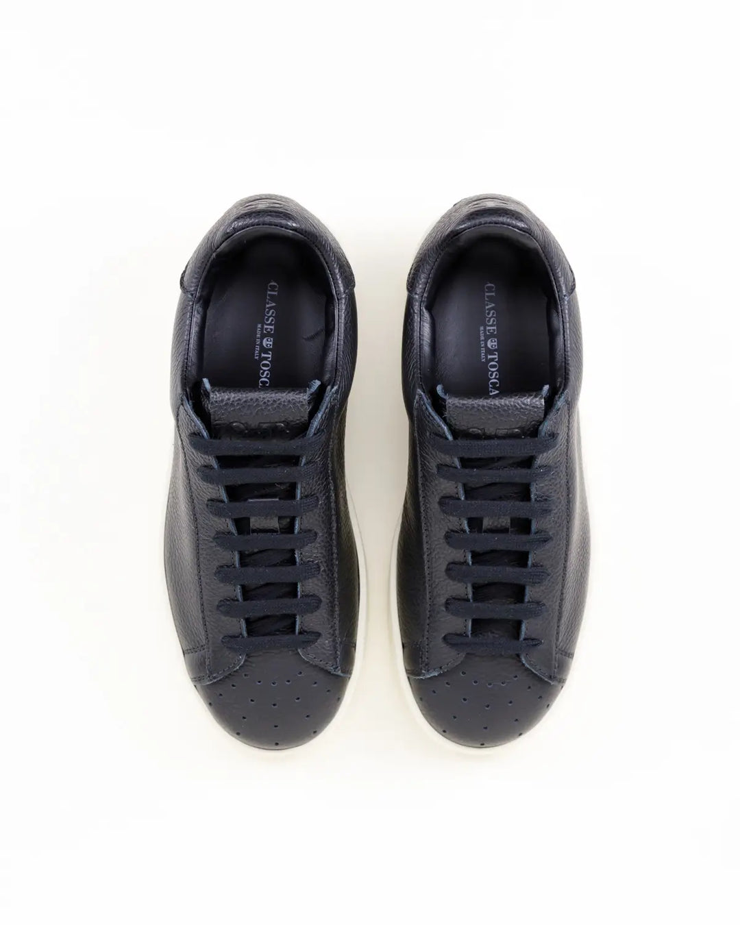 SNEAKERS GINA TOMAIA PELLE CON FINISSIMA GRANA DI COLORE NERO