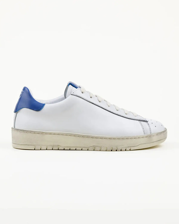 SNEAKERS DINO TOMAIA BIANCA VINTAGE INSERTI BLU