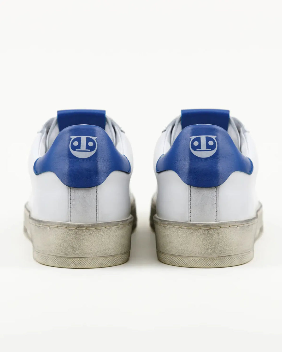 SNEAKERS DINO TOMAIA BIANCA VINTAGE INSERTI BLU