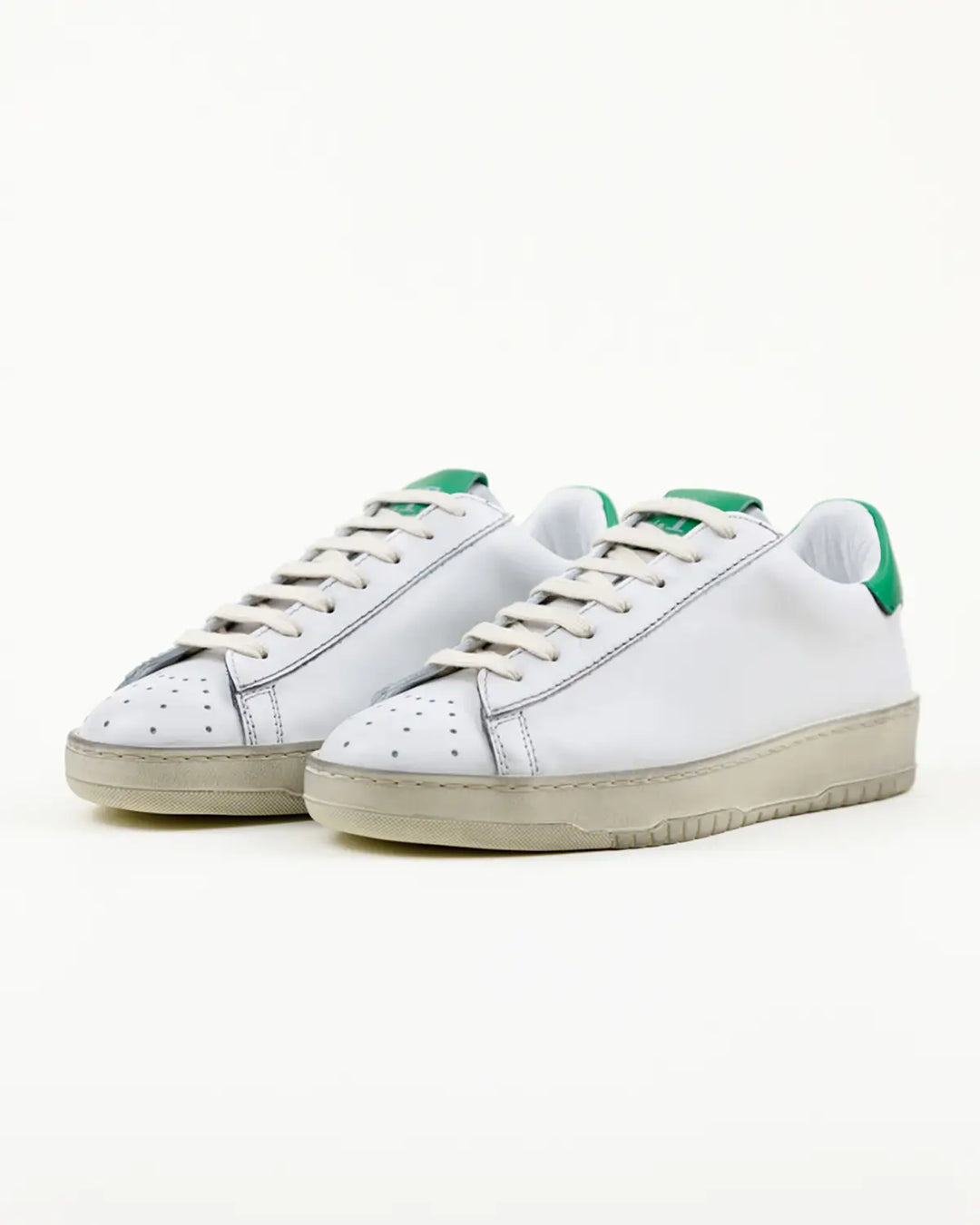 SNEAKERS GINA TOMAIA BIANCA VINTAGE INSERTI VERDE