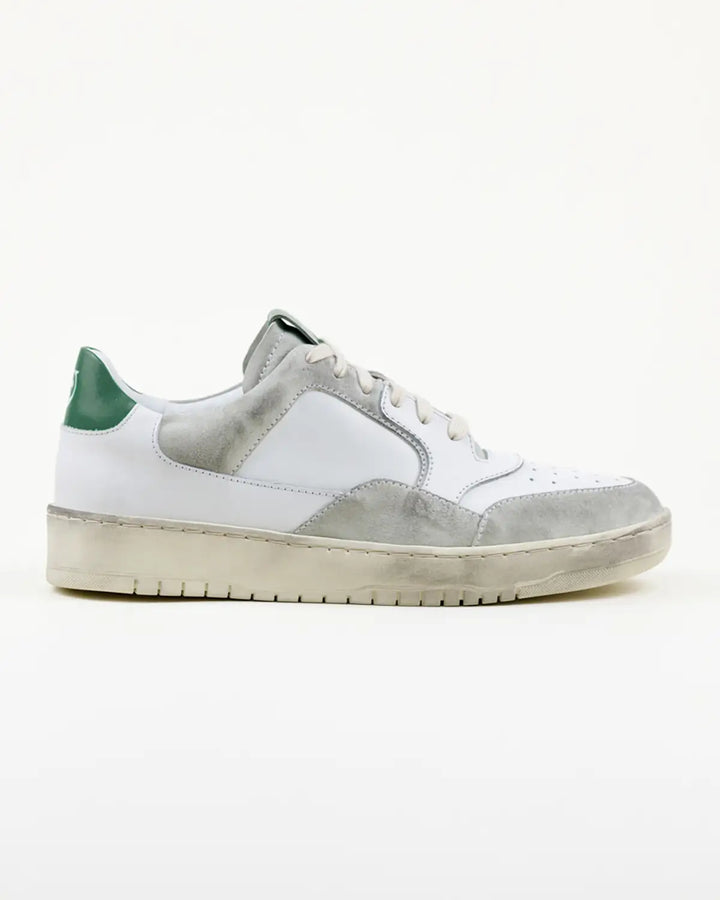 SNEAKERS NICO TOMAIA BIANCA, CROSTA VINTAGE ED INSERTO VERDE