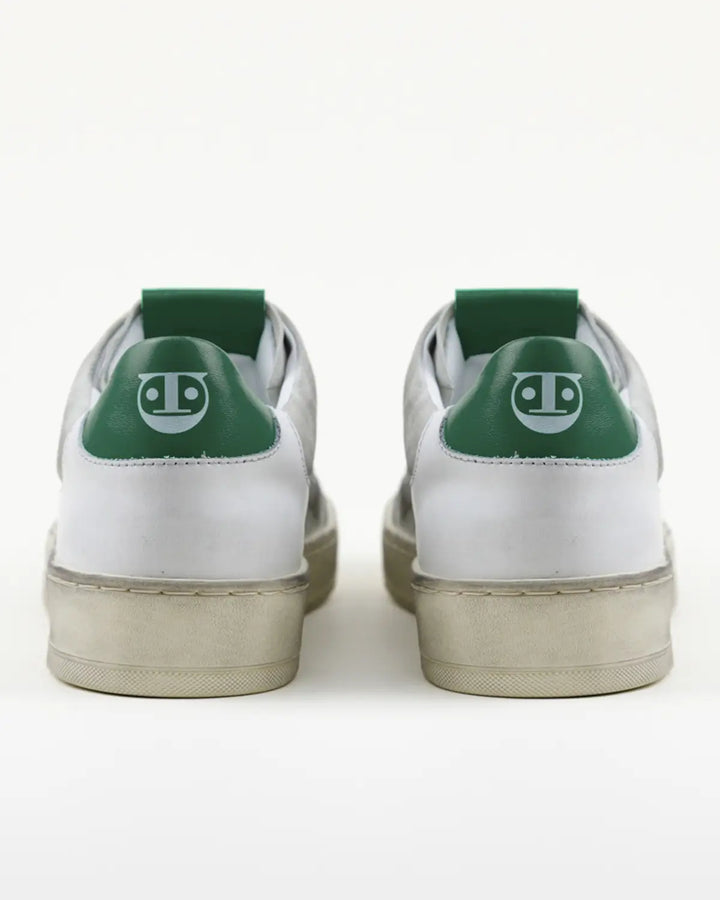 SNEAKERS NICO TOMAIA BIANCA, CROSTA VINTAGE ED INSERTO VERDE