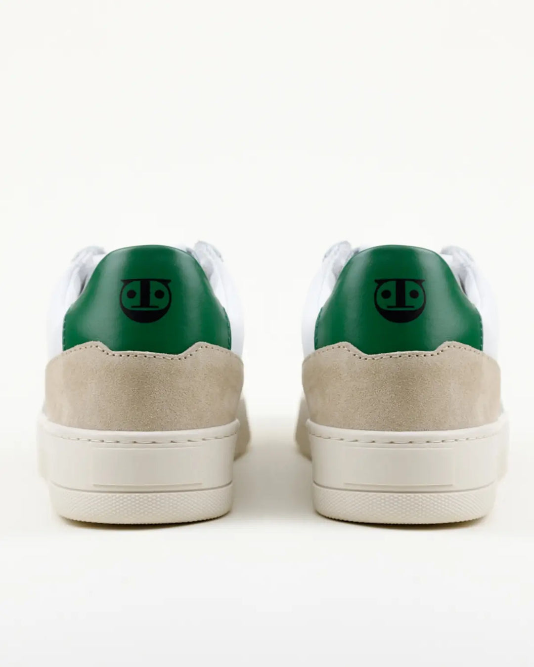 PAOLO SNEAKERS WHITE UPPER, CRUST AND LEATHER INSERTS GREEN COLOR