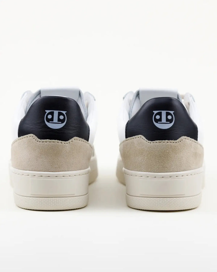 PAOLO SNEAKERS WHITE UPPER, CRUST AND LEATHER INSERTS BLACK COLOR