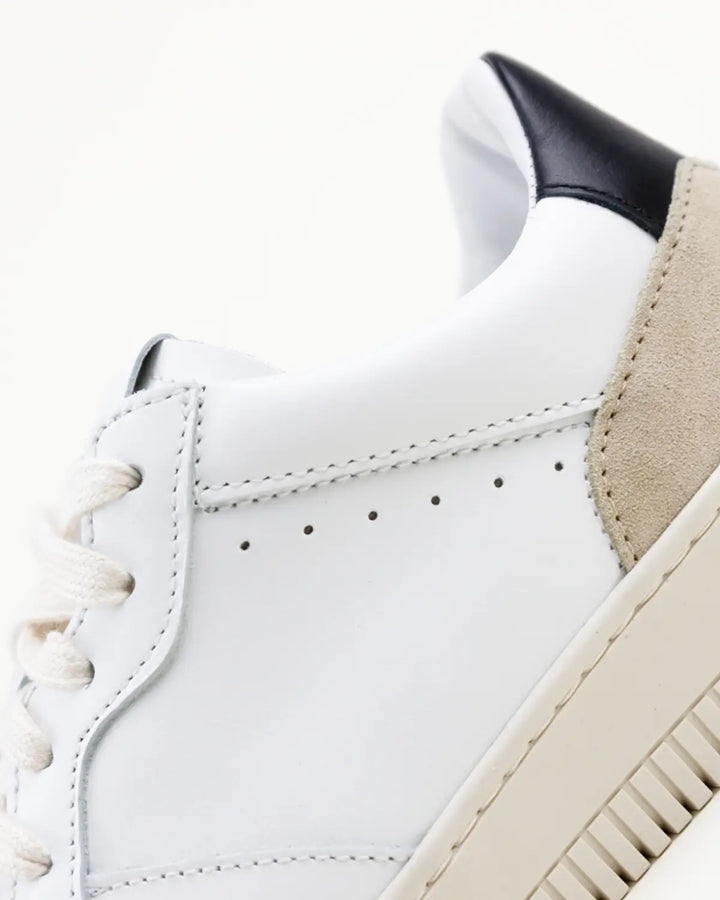 PAOLO SNEAKERS WHITE UPPER, CRUST AND LEATHER INSERTS BLACK COLOR