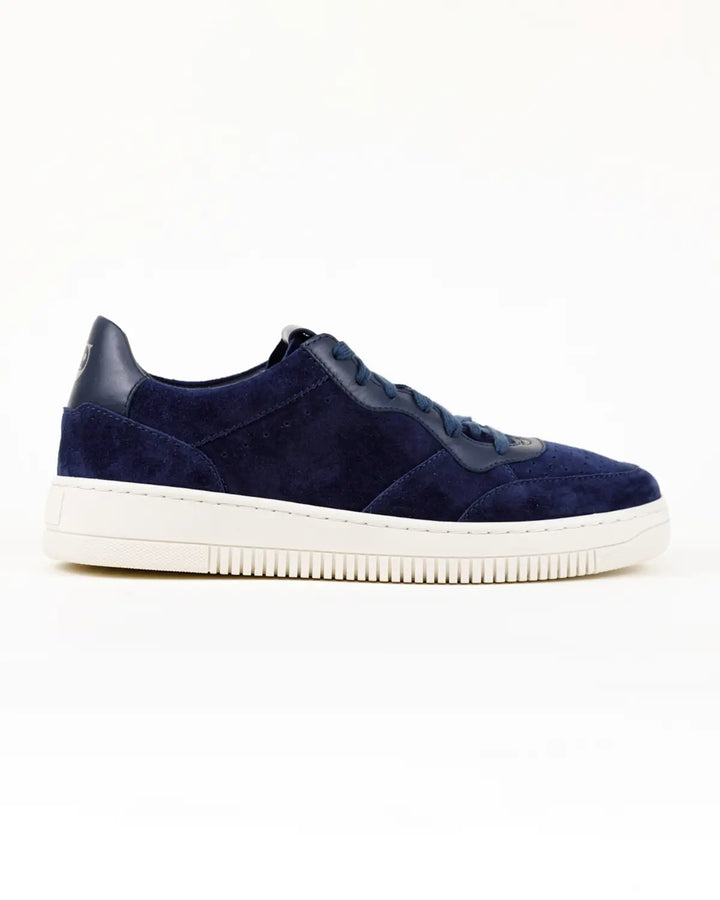 SNEAKERS PAOLO TOMAIA IN CROSTA COLORE BLU CON RIPORTI IN PELLE