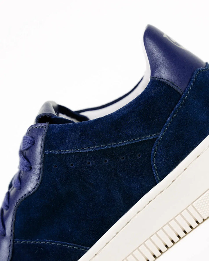 SNEAKERS PAOLO TOMAIA IN CROSTA COLORE BLU CON RIPORTI IN PELLE