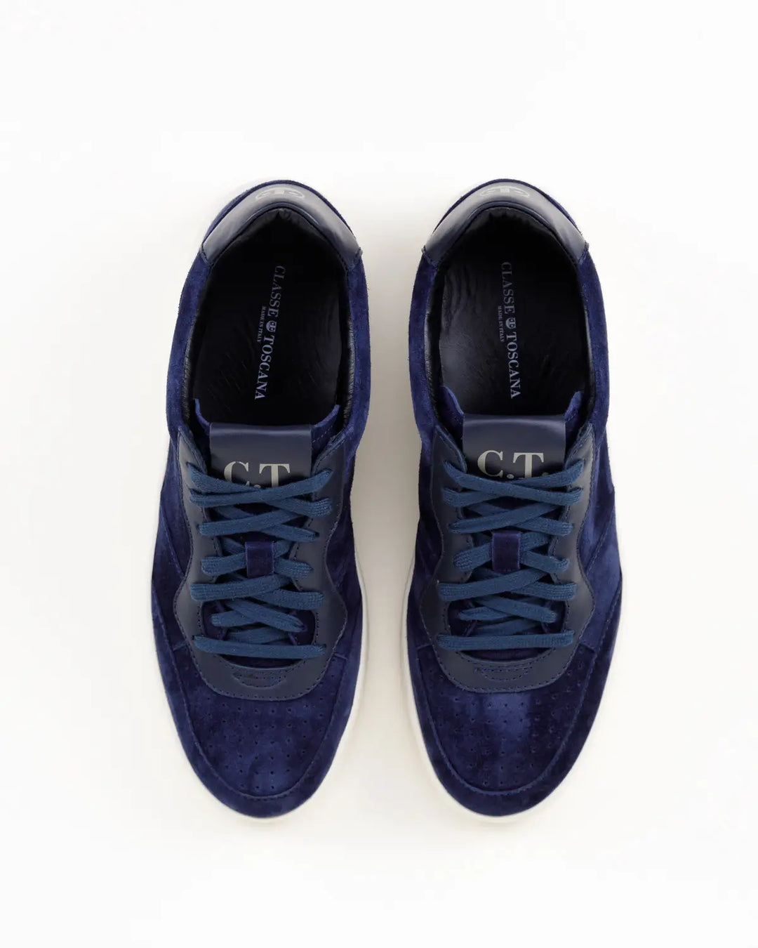 SNEAKERS PAOLO TOMAIA IN CROSTA COLORE BLU CON RIPORTI IN PELLE